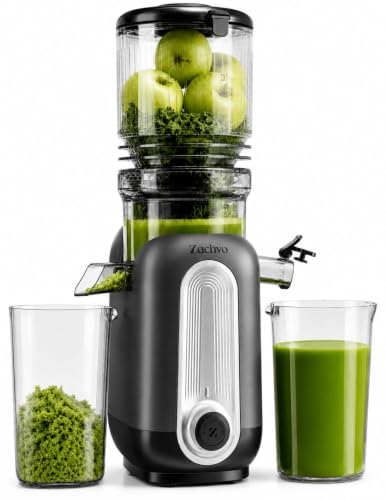 ZACHVO Entsafter Gemüse und Obst Testsieger – Slow Juicer mit 130 mm Extra Breitem Einfüllschacht, Kaltpress-Technologie (300 W), Hohe Saftausbeute, Leise & Einfach zu Reinigen