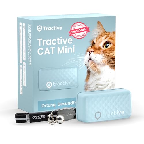 Tractive CAT Mini GPS Tracker für Katzen | Marktführer | Live-Ortung | Positionsverlauf | Gesundheitswarnungen | Aktivitätstracking | Halsband inkludiert | Abo Erforderlich (Mint)
