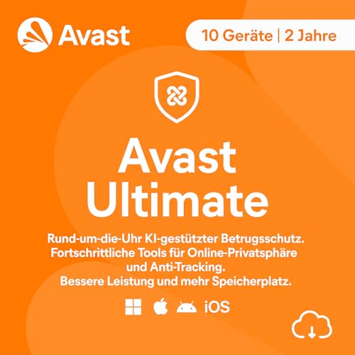 Avast Ultimate 2026 | 10 Geräte | 2 Jahre | Aktivierungscode per Email