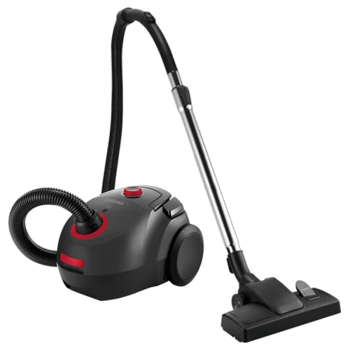 Grundig, VCC 3850 A Bodenstaubsauger mit Beutel, 800W, 2,1 L, Schwarz/Rot | Staubsauger mit Kabel · Saugkraftregulierung · Kombibürste · 7,5 m Aktionsradius · Anthrazit