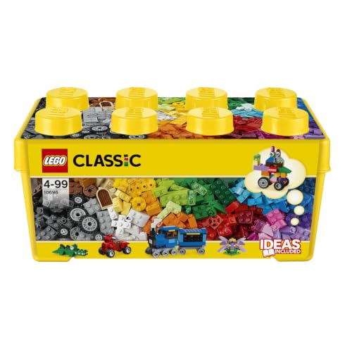 LEGO Classic Mittelgroße Bausteine-Box 10696 | Spielzeug ab 4 Jahren für Jungen, Konstruktionsspielzeug zum Bauen von Autos, Tieren und mehr, Geschenk für Kinder, 484 Teile
