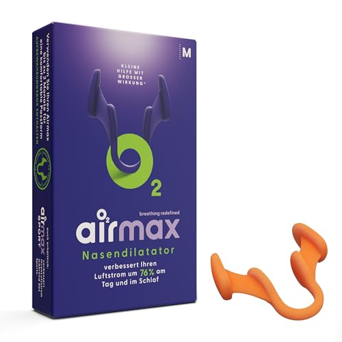 Air Max Nasenspreizer | Schnarchstopper - 76% mehr Luft für bessere Nasenatmung - 1x Mittel Nasendilatator - Alternative zu Nasenpflaster - Wiederverwendbar*