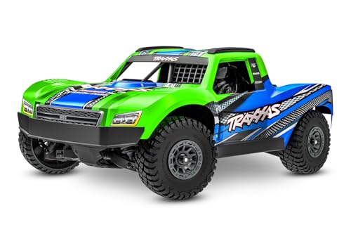 TRAXXAS Mini Slash 4x4 RTR, Ferngesteuertes Auto für Anfänger, Mini-Maßstab Grün mit TQ BL-2s System, USB-C Ladegerät und 2s LiPo Akku