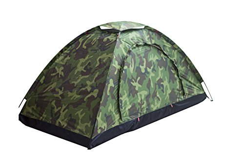 Socpuro Campingzelt Leichtes Rucksackzelt Tarnmuster Outdoor-Ausrüstung für Camping, Wandern und Radtouren – Verbesserte Große Raumversion