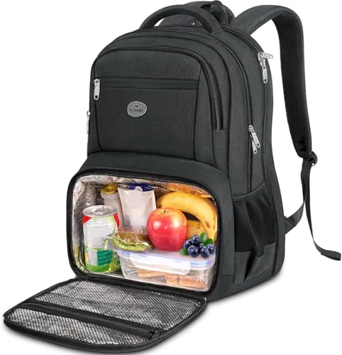 MATEIN Rucksack Herren mit Kühlfach, Groß Laptop Rucksack 17 Zoll, Arbeitrucksack Herren Anti Diebstahl, TSA Freundlich Laptoprucksack, Wasserdicht Schulrucksack für Teenager Arbeit Business, Schwarz