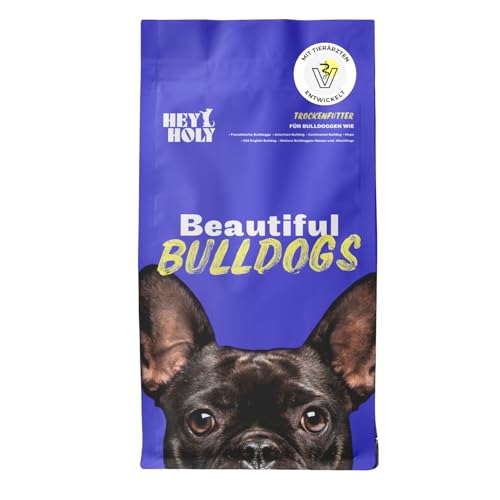 HEY HOLY Premium Trockenfutter für Bulldoggen 100% getreidefrei | 7kg hypoallergenes Hundefutter für ausgewachsene Bulldoggen mit Lachs | Hochverträglich aus natürlichen Zutaten