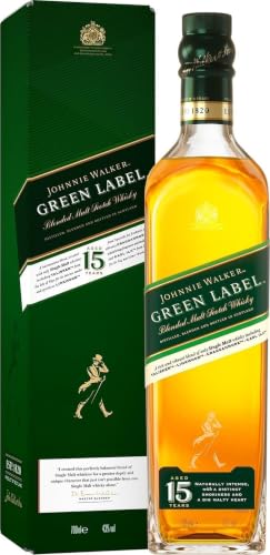 Johnnie Walker Green Label, Blended Scotch Whisky, in edler Geschenkverpackung, 43% Vol, 700ml Einzelflasche
