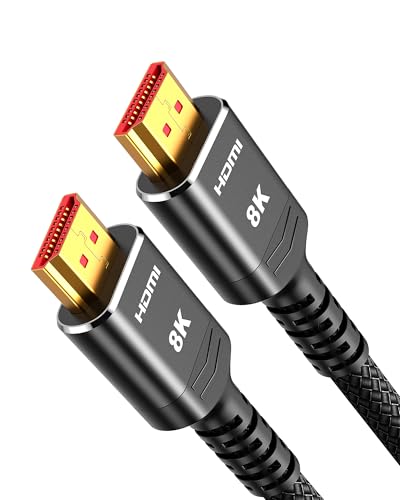 Highwings HDMI 2.1 Kabel 3meter Zertifiziertes, 10K 8K HDMI Kabel 48Gbps Ultra Highspeed 8K 60Hz 4K 120Hz 7680P eARC HDCP 2.2&2.3 DTS:X Dynamische HDR Kompatibel mit Soundbar HDTV Monitor