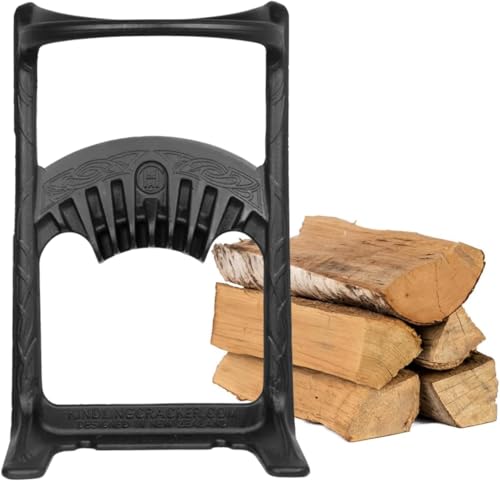 Kindling Cracker King – XL Holzspalter – Robuster Anzündholzspalter aus recyceltem Gusseisen. Manueller und kompakter Anzündholzspalter. XL Holzspalter für Brennholz Aller Art. Kaminzubehör
