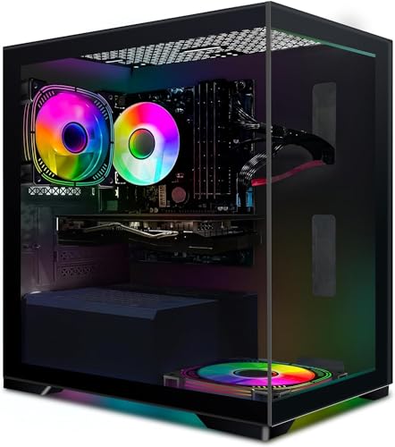 STGsivir Gaming PC, Intel Core i7 bis zu 3.9 GHz, AMD Radeon RX 580 16GB GDDR5, 16GB RAM, 512GB SSD, 600M WLAN, BT 5.0, RGB Lüfter x 2, W10H64, Gamer PC Computer Desktop