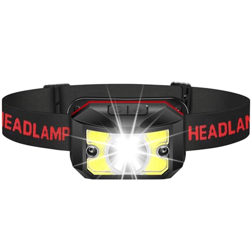 Kleinigkeiten Weihnachten Adventskalender Füllung Geschenke für Männer Stirnlampe Led Wiederaufladbar Kopflampe Stirnlampe Kinder mit Rotlicht 8Lichtmodi Sensor Angelzubehör Notfall Ausrüstung Camping