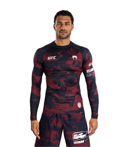 Venum UFC Zenith Herren Marineblau/Bordeaux/Silber Authentic Fight Week Performance mit kurzen Ärmeln Rashguard - M