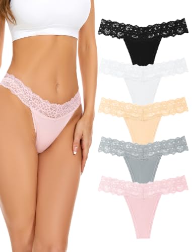 VOENXE String Tanga Damen Nahtlos,Spitze Unterwäsche Frauen,Seamless Slips