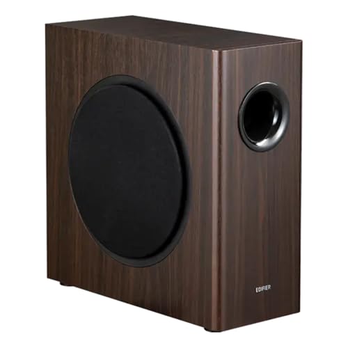 Edifier T5s AKTIV-SUBWOOFER – 8-Zoll-Tieftöner – 70 Watt – Low-Pass-Filter – Frequenz bis 35Hz – MDF-Gehäuse für reduzierte Resonanz – Standby – Cinch-Anschlüsse – Zeitloses Design