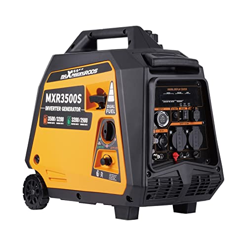 maXpeedingrods Stromgenerator Inverter 3500W Generator Gas Leise mit Elektrostarter Fernbedienung Stromerzeuger LPG Benzin Digitaler Leicht als Notstromaggregat für Camping Garage Reise Outdoor
