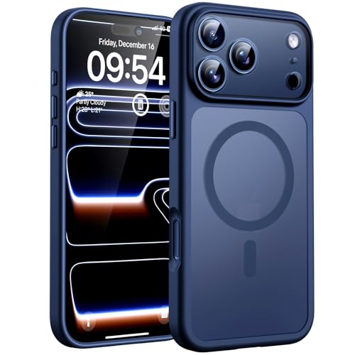 TOCOL für iPhone 17 Pro Max Hülle 6,9 Zoll, Kompatibel mit MagSafe, Vollständiger Kameraschutz, Eingebauter Magnetring, Stoßfest Kratzfest Transluzente Handyhülle für iPhone 17 Pro Max Case, Blau