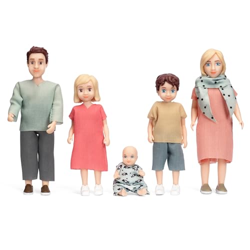 Lundby Puppen für Puppenhaus-Familie – Puppenfamilie Charlie – Biegepuppen – Zubehör & Figuren – Maßstab 1:18