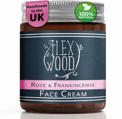 The Ilex Wood - Rose und Weihrauch Gesichtscreme - 100% natürlich, vegan, feuchtigkeitsspendend, Anti-Aging, tierversuchsfrei, palmölfrei, plastikfrei, handgefertigt - 60 ml