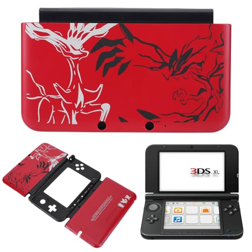 AZURAOKEY Stoßfeste Schutzhülle für 3DS XL Vorder- und Rückseite, Ersatz-Frontplatte aus Kunststoff für 3DS XL