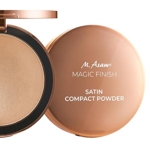 M. Asam MAGIC FINISH Satin Compact Powder Nude (9g) - Seidiges Puder Make-up mit Vitamin E & Hyaluron, perfektes Finish, talkfrei, vegan, ideal für Contouring & Makeup