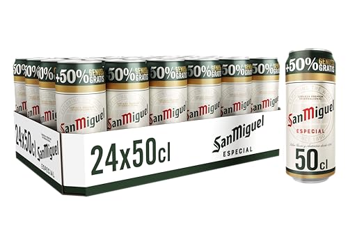 San Miguel Especial Dose Overfill + 50 Prozent Gratis DPG Bierpaket, EINWEG (24 x 0.5 l)