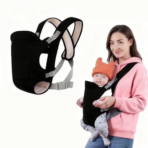 Babytrage, Baby Carrier, Babytrage für Neugeborene ab Geburt, Ergonomische Baby Tragegurt, Verstellbar BabytrageBauchtrage, Babytragetuch und Hinten Tragen für 3-15kg