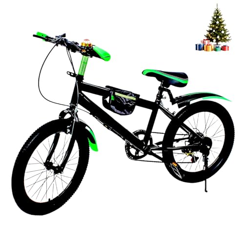 HUOMMGS Mountainbike 20 Zoll Kinderfahrrad 7 Gang Kinder Mountainbike mit Kettle Holder und Kotflügeln Upgraded Jungen-Fahrrad und Mädchen-Fahrrad für 1,3-1,5M Kinder (Grün)