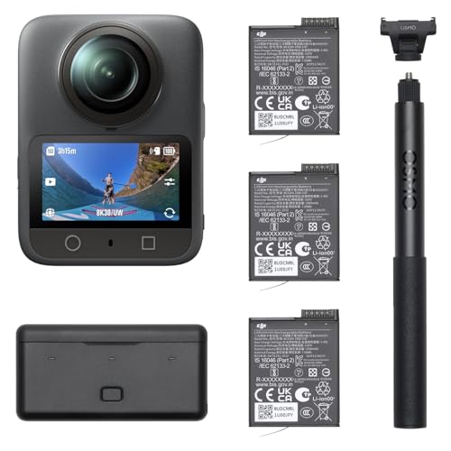 DJI Osmo 360 Adventure Combo – 360 Kamera mit 1-Zoll Sensor, 8K-360° Video, 4K/120fps & 170° Sichtfeld, 120MP Fotos, Action Cam & Vlog Kamera, Magnetischer Schnellwechsel, 3 Akkus & Ladeetui