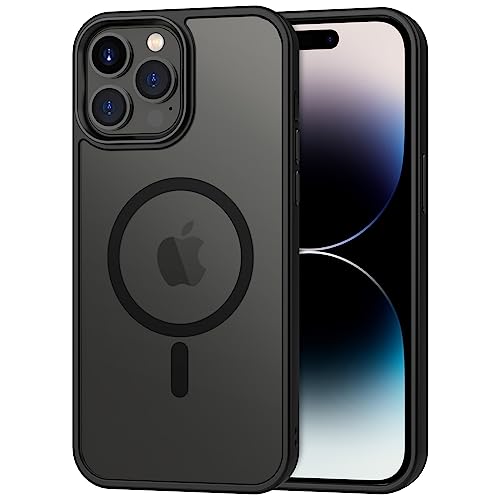 CACOE für iPhone 14 Pro Max Hülle mit Kameraschutz, Kompatibel mit MagSafe, Stoßfest Kratzfest Magnetisch Rückseite Handyhülle für iPhone 14 Pro Max Case Transluzente