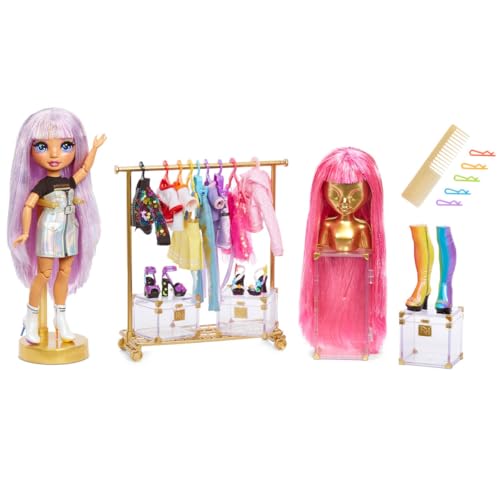 Rainbow High 571049 Fashion Studio - Exklusive Puppe mit Kleidung, Accessoires & 2 Funkelnden Perücken - Schaffen Sie 300+ Looks!
