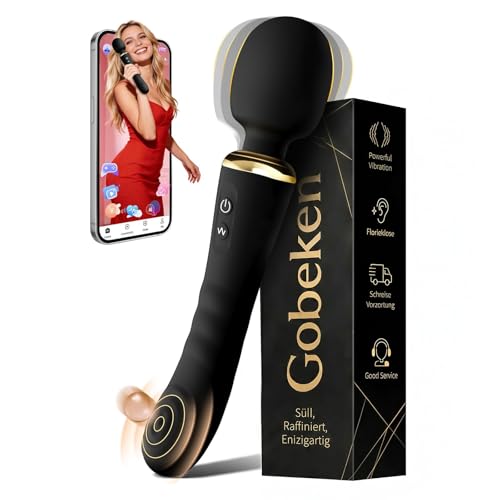 Gobeken Sex Spielzeug für die Paare Frau Männer Doppelkopf, Vibrator Vibratorensets für Frauen App-Steuerung, Sex Toys Sexspielzeug 5 Frequenz Vibration für Frauen 10 Stärke Dildo Analplug Schwarz