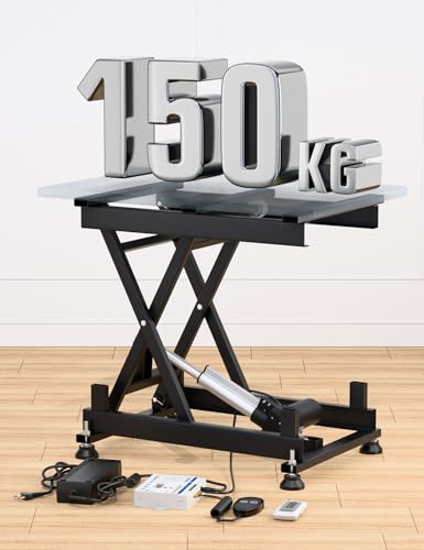 DIHOOL Elektrischer Scherenhubtisch 150KG Hubtisch Hebebühne Labor Kfz Werkstatt 210-580MM Einstellbarer Lift AC 100-240V und DC 24-30V