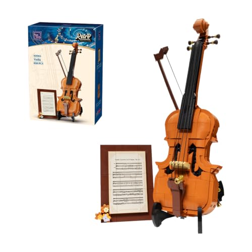 PANTASY Violine Klemmbaustein-Set für Erwachsene mit Ständer und Bogen