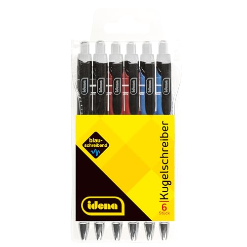 Idena 500291 - Kugelschreiber 6 Stück, blauschreibend