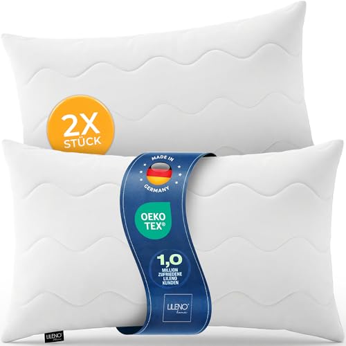 LILENO HOME Allergiker Kopfkissen 40x80 (2er Set) – 95°C waschbar, Oeko-Tex & Made in DE – Kissen 40x80 anpassbar für himmlischen Schlaf – Haut schmeichelndes & geruchsfreies Pillow