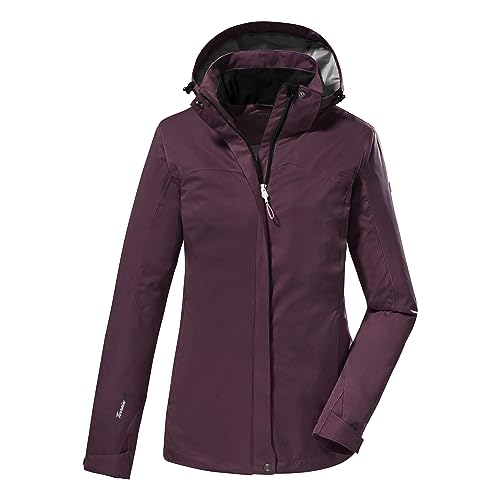 killtec Damen Funktionsjacke/Outdoorjacke mit abzippbarer Kapuze KOS 133 WMN JCKT, aubergine, 38, 38383-000