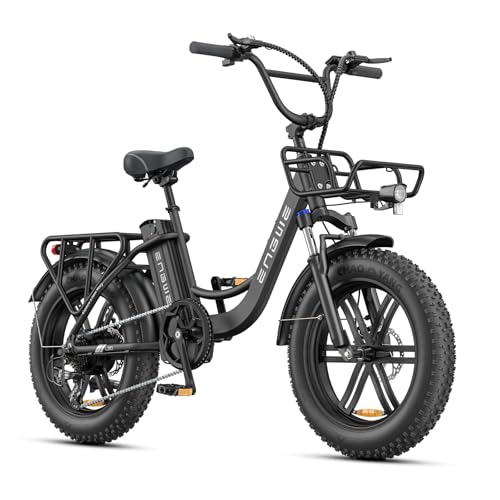 ENGWE L20 Boost Elektrofahrrad für Erwachsene, herausnehmbarer Akku mit 48V 13Ah, Reichweite bis zu 126KM, 20×4,0 Fat-Reifen, 7 Gänge Ebike (Schwarz)