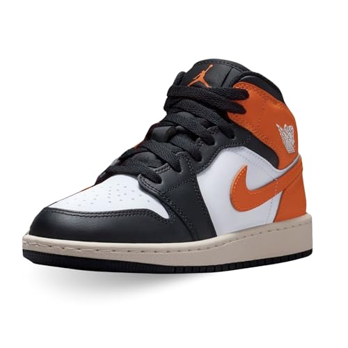 Nike Schuhe Air Jordan 1 Mid (GS) Code DQ8423-801 Orange für Jungen, Orange Weiß Schwarz, 40 EU