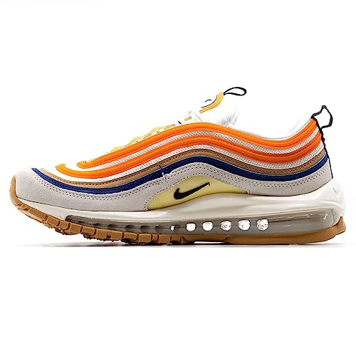 NIKE Air Max 97 Herren Fashion Sneaker Sneaker Schuhe, Summit White Safety Orange Lemon Wash Black, 40.5 EU