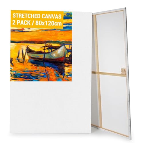 Koncci 2er-Set Leinwand zum Bemalen, 80x120CM Keilrahmen Leinwand Groß