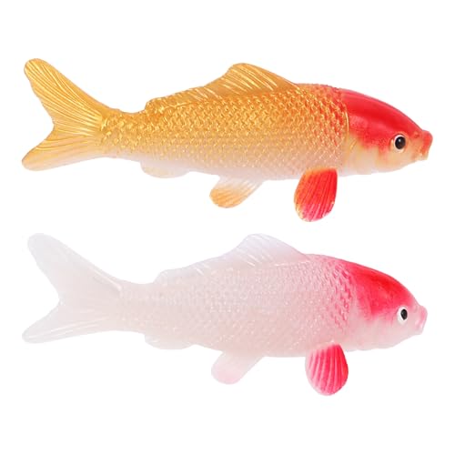 Toddmomy Koi Karpfen Künstlich 2 Stück 4.1X11.5X4Cm Schwimmende Plastik Fische Deko Für Aquarium Und Gartenteich Realistische Deko Fische Für Wasserlandschaften