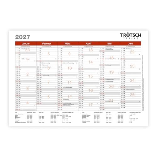 TRÖTSCH Wandtafelplaner A4 2027