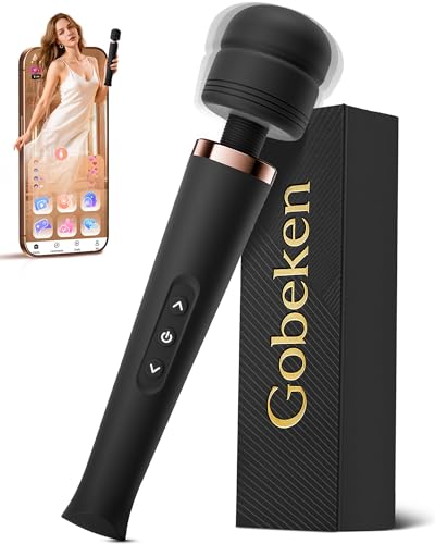Gobeken Vibrator Sex Toys App-Steuerung Sex Spielzeug für die Paare Frau Männer 20 Modus, Vibratorensets für Frauen 5 Frequenz Vibration für Frauen 4 Intensität, Analplug Dildo Schwarz Größe groß