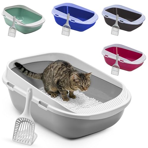 Katzentoilette XXL Jumbo Schale 65 cm graubeige inkl. Schaufel