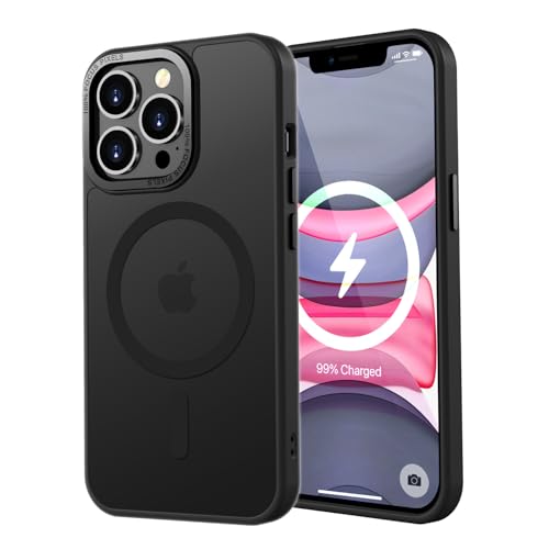 KPPIT Magnetisch Hülle für iPhone 11 Pro 5,8 Zoll [Kompatibel mit Magsafe],Matt Transluzente Handyhülle für iPhone 11 Pro Case Dünn Cover Stoßfest Kratzfest Schutzhülle (Schwarz)