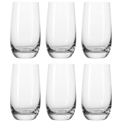 LEONARDO HOME Tivoli Trink-Gläser 6er Set, spülmaschinenfeste Wasser-Gläser, Trink-Becher aus Glas im modernen Stil, groß, 390 ml, 020965