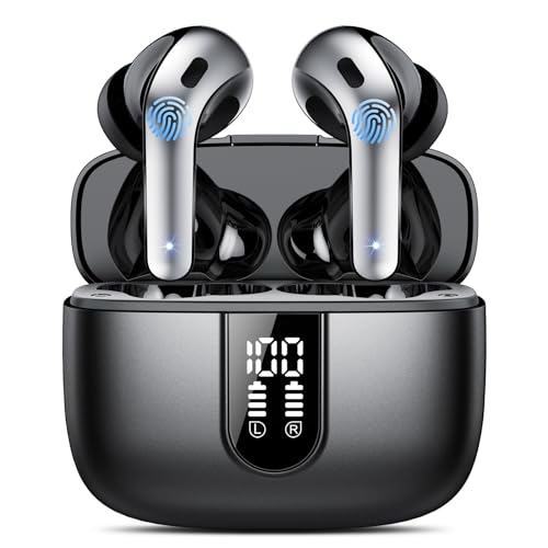 IKT Bluetooth Kopfhörer, In Ear Kopfhörer Kabellos Bluetooth 5.3 mit 50H Tiefer Bass, 2025 Neue Kabellose Kopfhörer Noise Cancelling Earbuds mit 4 ENC Mic, IPX7 Wasserdicht Ohrhörer, USB-C