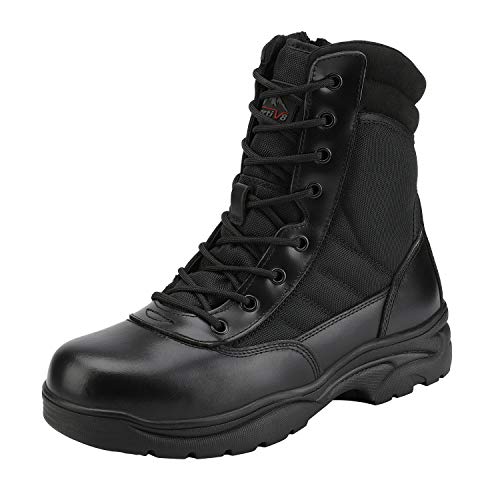 NORTIV 8 Herren Militärische Kampfstiefel,Schwarz,43