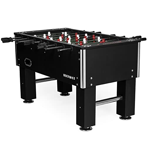 BuckShot Tischkicker Master League Tischfussball mit 2 Bälle, MDF Kabinett, Justierbare Füße aus Stahl und Starke hohlstangen - Kickertisch 70kg