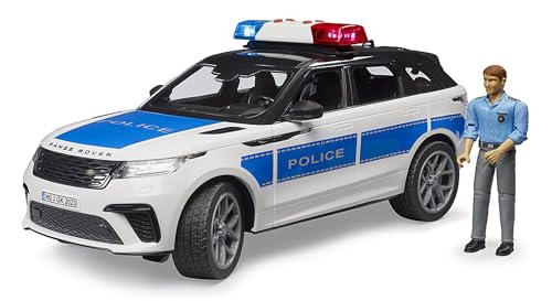 bruder 02890 - Range Rover Velar Polizeifahrzeug mit Polizist - 1:16 Fahrzeuge, Einsatzwagen, Polizeiauto, Streifenwagen, Einsatzfahrzeuge, Spielzeug ab 4 Jahre